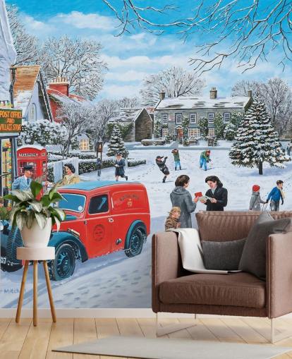 village snow scene at christmas wallpaper village snow scene at christmas wallpaper