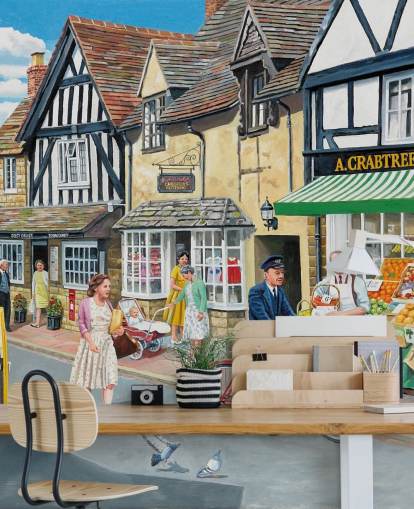 old village postman delivering to the greengrocers wallpaper old village postman delivering to the greengrocers wallpaper