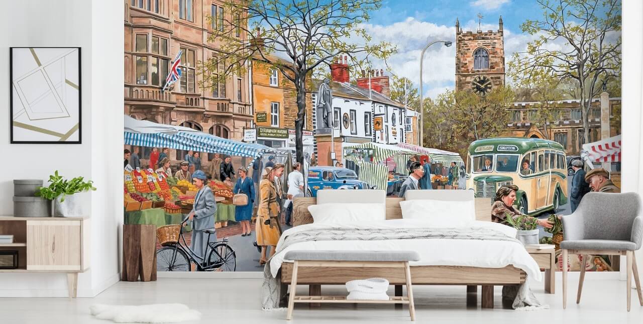 gamle markedet byen tapet