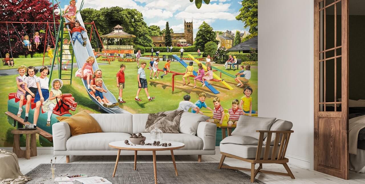 The Park Playground Wall Mural Wallsauce Uk