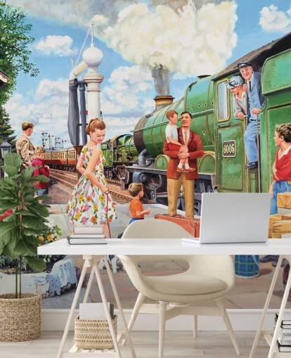 green steam train at station wallpaper green steam train at station wallpaper