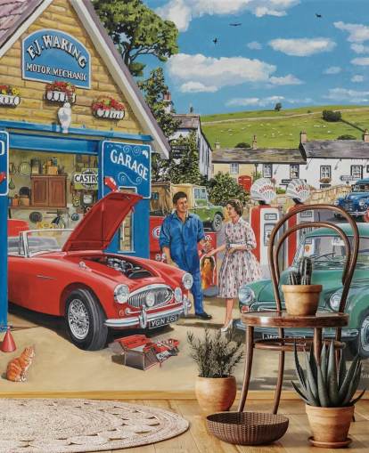 1950'erne garage tapet 1950'erne garage tapet