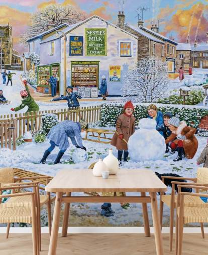 old fashioned winter scene of children playing in the snow wallpaper old fashioned winter scene of children playing in the snow wallpaper