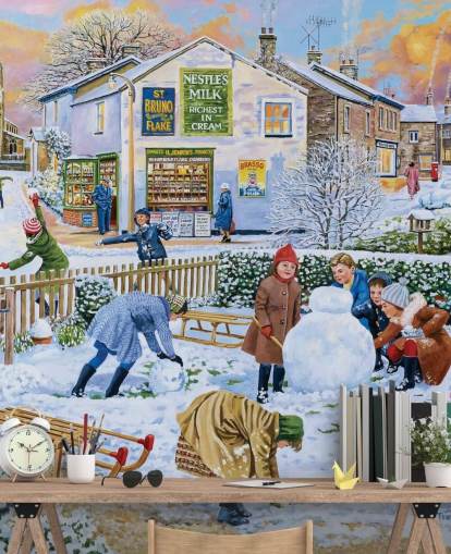 old fashioned winter scene of children playing in the snow wallpaper old fashioned winter scene of children playing in the snow wallpaper