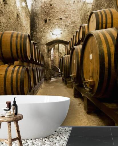 Wine Barrels in the old Cellar Wallpaper Mural Wine Barrels in the old Cellar Wallpaper Mural
