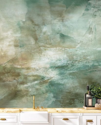 green abstract mural called A Fading Structure of Light by Annette Schmucker green abstract mural called A Fading Structure of Light by Annette Schmucker