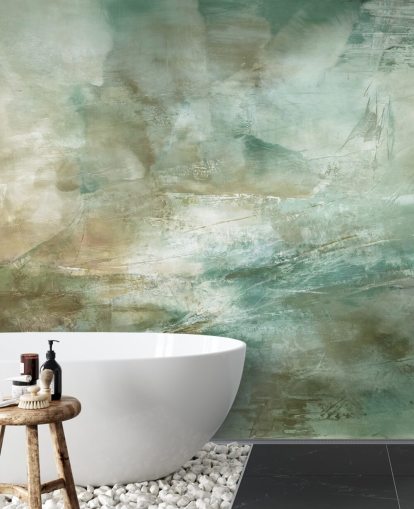 green abstract mural called A Fading Structure of Light by Annette Schmucker green abstract mural called A Fading Structure of Light by Annette Schmucker