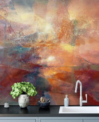 orange and red abstract mural called Cores of Burning Amber from Annette Schmucker orange and red abstract mural called Cores of Burning Amber from Annette Schmucker
