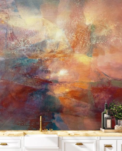 orange and red abstract mural called Cores of Burning Amber from Annette Schmucker orange and red abstract mural called Cores of Burning Amber from Annette Schmucker