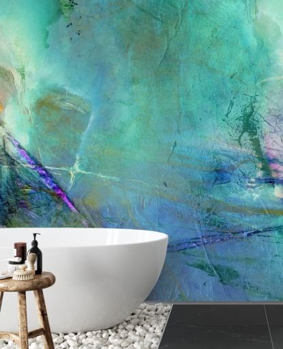 customisable blue abstract mural called Flying Away into the Distance by Annette Schmucker customisable blue abstract mural called Flying Away into the Distance by Annette Schmucker