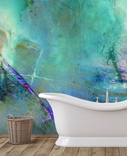 customisable blue abstract mural called Flying Away into the Distance by Annette Schmucker customisable blue abstract mural called Flying Away into the Distance by Annette Schmucker
