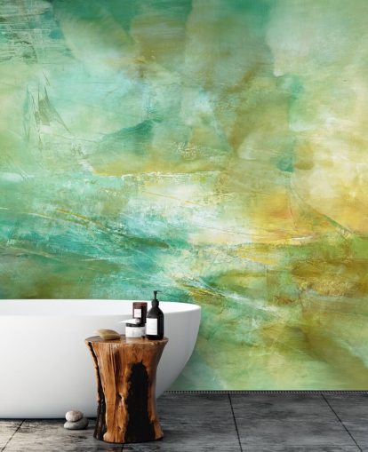 green and yellow custom abstract mural called Melody in Lime and Lemon from Annette Schmucker green and yellow custom abstract mural called Melody in Lime and Lemon from Annette Schmucker