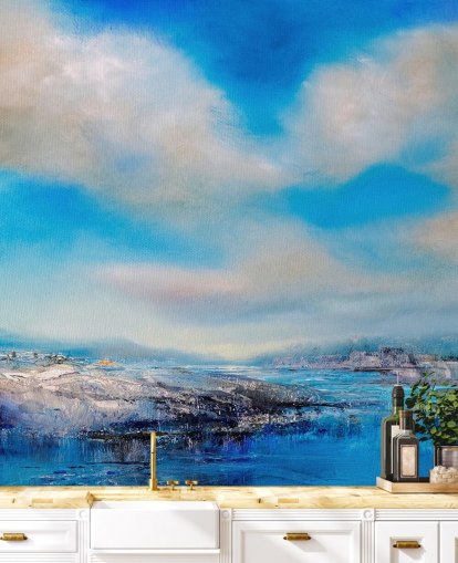 customisable abstract cloud wall mural called The Blue River by Annette Schmucker customisable abstract cloud wall mural called The Blue River by Annette Schmucker