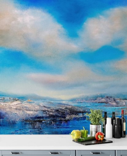 customisable abstract cloud wall mural called The Blue River by Annette Schmucker customisable abstract cloud wall mural called The Blue River by Annette Schmucker