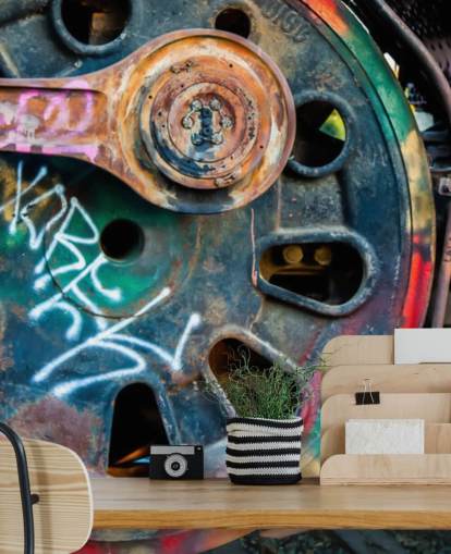 customisable urban art wallpaper mural called Train Ink for bedrooms, home offices and businesses customisable urban art wallpaper mural called Train Ink for bedrooms, home offices and businesses