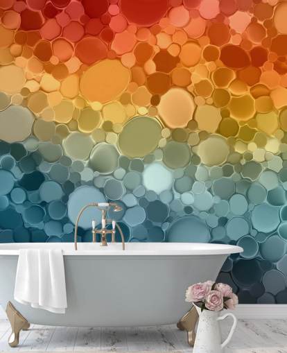 customisable multicoloured abstract wall mural called Circular Depths from the Wallsauce Collection customisable multicoloured abstract wall mural called Circular Depths from the Wallsauce Collection