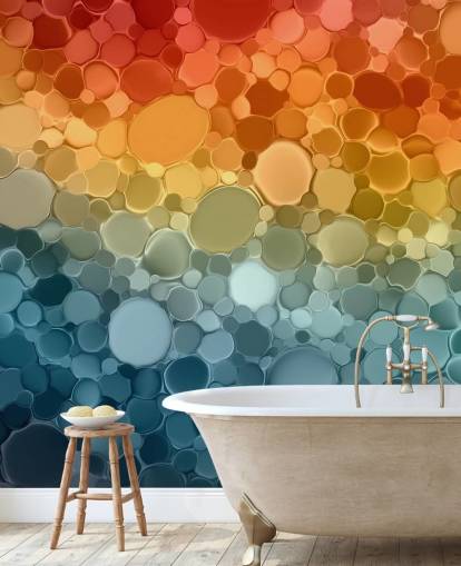 customisable multicoloured abstract wall mural called Circular Depths from the Wallsauce Collection customisable multicoloured abstract wall mural called Circular Depths from the Wallsauce Collection