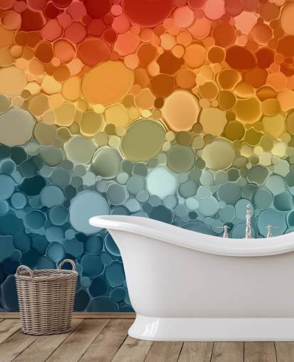 customisable multicoloured abstract wall mural called Circular Depths from the Wallsauce Collection customisable multicoloured abstract wall mural called Circular Depths from the Wallsauce Collection