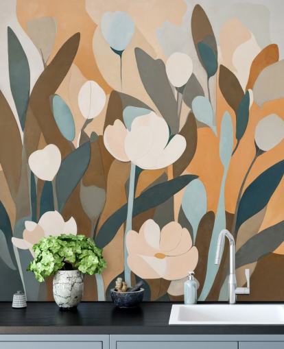 custom abstract floral mural called Emil’s Meadow from Sir Edward for kitchens and bedrooms custom abstract floral mural called Emil’s Meadow from Sir Edward for kitchens and bedrooms