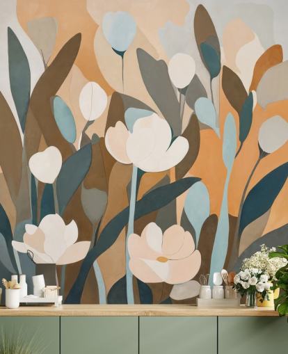 custom abstract floral mural called Emil’s Meadow from Sir Edward for kitchens and bedrooms custom abstract floral mural called Emil’s Meadow from Sir Edward for kitchens and bedrooms