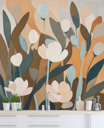 custom abstract floral mural called Emil’s Meadow from Sir Edward for kitchens and bedrooms custom abstract floral mural called Emil’s Meadow from Sir Edward for kitchens and bedrooms