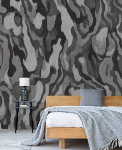customisable grey wood effect mural called Ettore Line by Sir Edward customisable grey wood effect mural called Ettore Line by Sir Edward