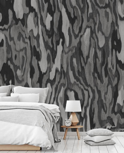 customisable grey wood mural called Ettore Root by Sir Edward customisable grey wood mural called Ettore Root by Sir Edward
