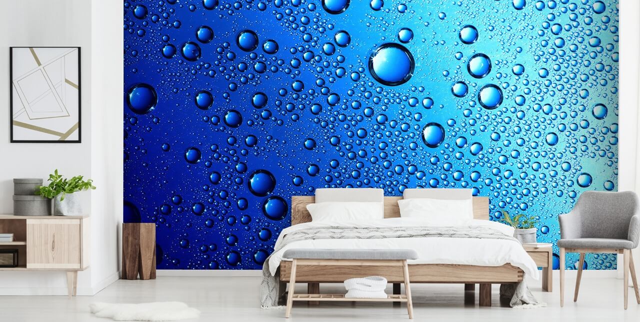 Mural de parede gotas de chuva azul