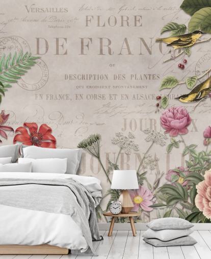 vintage french floral mural called Flowers of Versailles by Andrea Haase vintage french floral mural called Flowers of Versailles by Andrea Haase