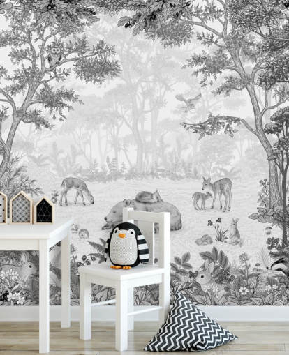 customisable children's bear wall mural called Sleepy Bear - Black customisable children's bear wall mural called Sleepy Bear - Black
