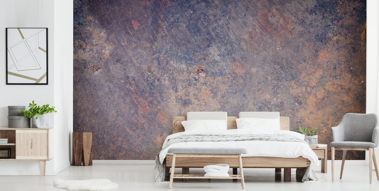 tilpassbart veggmaleri av metall kalt Metallic Velvet for soverom, stuer og kjøkken
