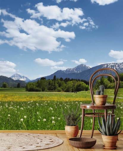 Peinture murale avec vue sur la prairie et Peinture murale avec vue sur la prairie et