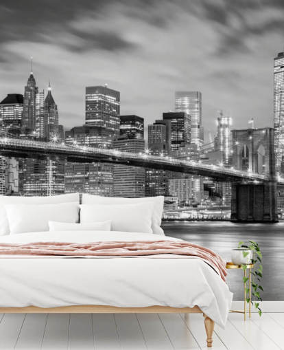 Svart-hvitt Brooklyn Bridge Bakgrunn Svart-hvitt Brooklyn Bridge Bakgrunn