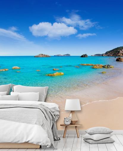 Ibiza strand Strand väggmålning Ibiza strand Strand väggmålning