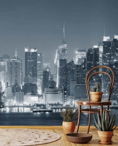 black and white new york city wallpaper mural called Manhattan Black & White Panoramic for living rooms, bedrooms and offices black and white new york city wallpaper mural called Manhattan Black & White Panoramic for living rooms, bedrooms and offices