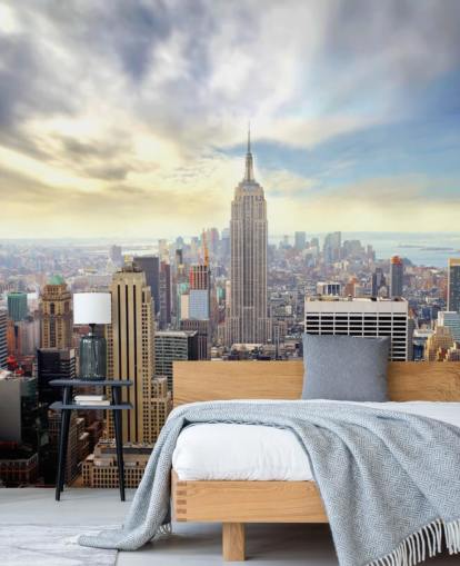 bright new york city wallpaper mural called Manhattan Skyline for bedrooms, living rooms and dining rooms bright new york city wallpaper mural called Manhattan Skyline for bedrooms, living rooms and dining rooms