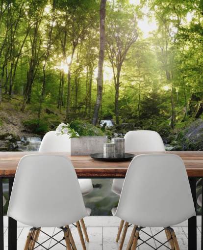 green waterfall wallpaper called Forest Waterfall at Wallsauce for bedrooms, bathrooms and offices green waterfall wallpaper called Forest Waterfall at Wallsauce for bedrooms, bathrooms and offices