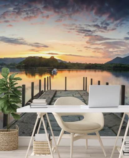 Stone Jetty and Lake Wallpaper Stone Jetty and Lake Wallpaper