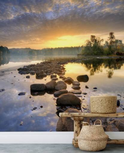 Felsiger See-Wandbild Felsiger See-Wandbild