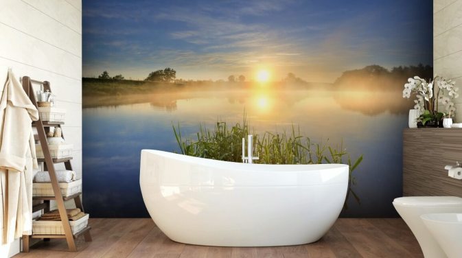 Sunrise Lake muurschildering
