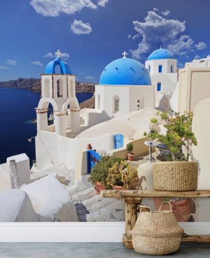 Igreja Blue Dome, Santorini Santorini Blue Dome Church Wallpaper Igreja Blue Dome, Santorini Santorini Blue Dome Church Wallpaper