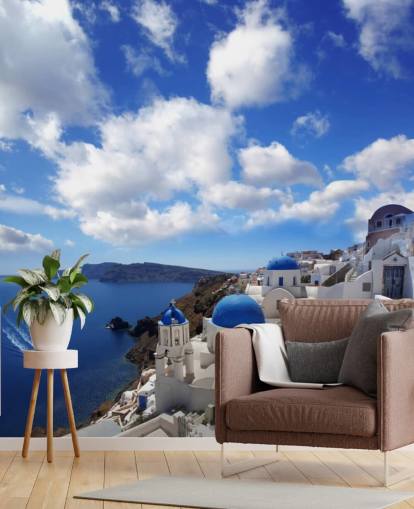 Santorini Panorama med havutsikt Fototapet Santorini Panorama med havutsikt Fototapet