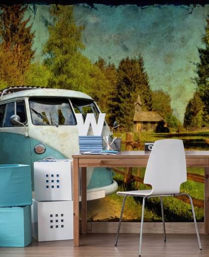 VW Camper Blue Campervan Wallpaper VW Camper Blue Campervan Wallpaper