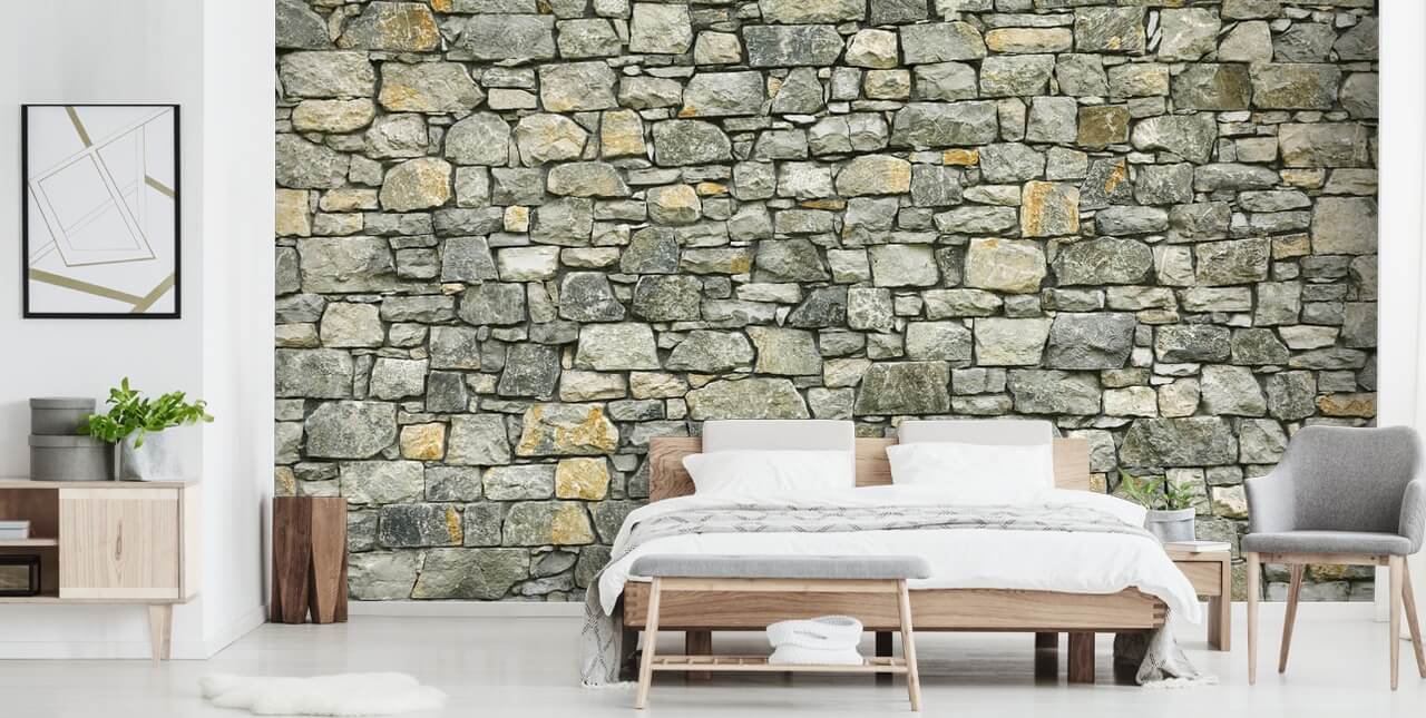 Greys og Gule Tapet Mural