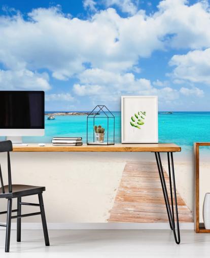 Blissful Boardwalk Wallpaper Mural Blissful Boardwalk Wallpaper Mural