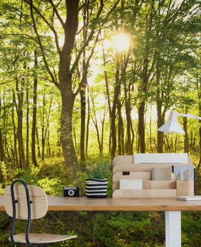 green and brown customizable woodland wallpaper mural called Enchanted Woodland for home or office green and brown customizable woodland wallpaper mural called Enchanted Woodland for home or office