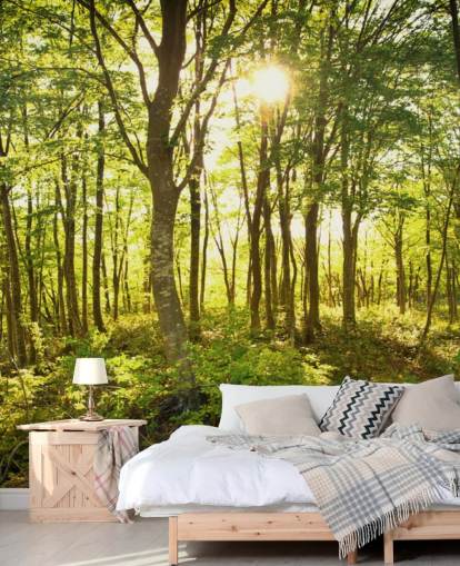 papier peint mural boisé personnalisable vert et marron appelé Enchanted Woodland pour la maison ou le bureau papier peint mural boisé personnalisable vert et marron appelé Enchanted Woodland pour la maison ou le bureau