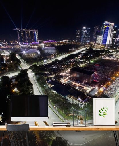 papier peint mural F1 personnalisable appelé Marina Bay Street Circuit, Singapour pour les chambres et les bureaux à domicile papier peint mural F1 personnalisable appelé Marina Bay Street Circuit, Singapour pour les chambres et les bureaux à domicile