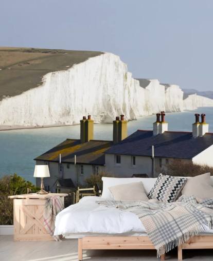 Coast Guard Cottages & Seven Sisters Coastal Wallpaper Coast Guard Cottages & Seven Sisters Coastal Wallpaper