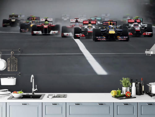 Formula 1 -taustakuvamaalaus nimeltä Unkarin Grand Prix 2011, kirjoittanut Darren Heath makuuhuoneisiin ja kotitoimistoihin
